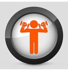 Orange and gray elegant glossy icon vector image
