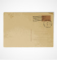 Old vintage postcard back vector image