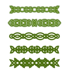 Green celtic ornaments and embellishments vector image