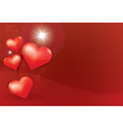 Heart star red background vector image