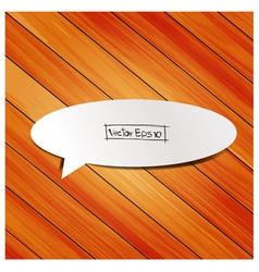 Wooden background with speech bubbles paper stick vector image