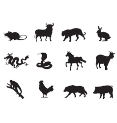 Chinese horoscope icons vector image
