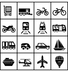 Transportation icons isolated on white vector image