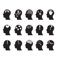 Black profiles with idea symbols vector image