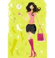 Shopping girl vector image