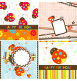 Ladybug Birthday Cards Set vector image