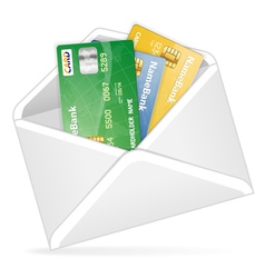 Open the Envelope with Credit Cards vector image