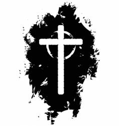 Grunge Christian cross vector image