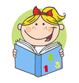 Happy Girl Reading A Book vector image