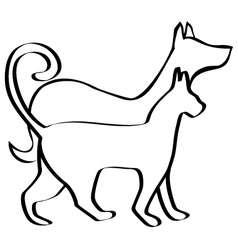 Cat and dog vector image