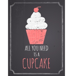 Chalkboard Cupcake Design vector image