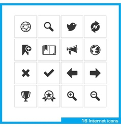 Internet icon set vector image
