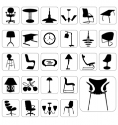 Set of modern furniture vector image