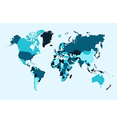 World map blue countries EPS10 file vector image