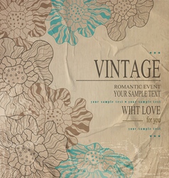 Brown congratulation vintage background vector image