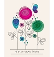 Funny colorful background with abstract flowers vector image