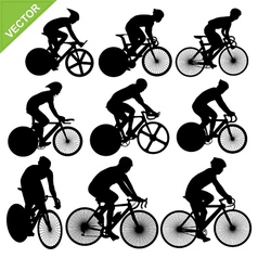 Cycling silhouettes vector image