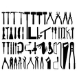 Hand tool silhouettes Hand tool silhouettes vector image