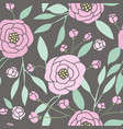 Dark seamless pattern with pink peonies Dark seamless pattern with pink peonies vector image