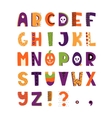 Halloween hand drawn colorful alphabet vector image
