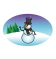 Snowfall snowman vector image