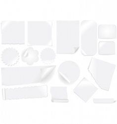 White paper labels and stickers vector image