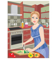 Young woman on kitchen vector image