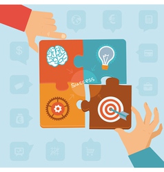 Start up success - puzzle vector image