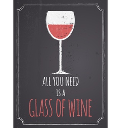 Chalkboard Red Wine Design vector image