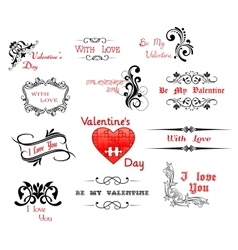 Love and Valentine Day calligraphic headers Love and Valentine Day calligraphic headers vector image