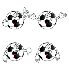 Crying cartoon football set Crying cartoon football set vector image