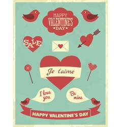 Valentines Day Retro Collection vector image