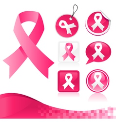 Pink Ribbons Kit vector image
