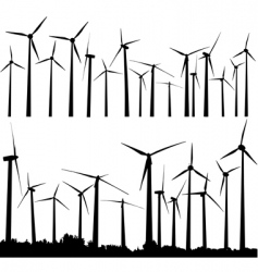Wind turbines vector image