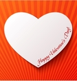 Paper heart over red background vector image