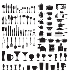 Set of cutlery icons vector image
