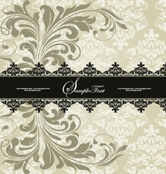 Invitation vintage card with floral ornament vector image
