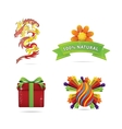 Web and nature elegance symbols set vector image