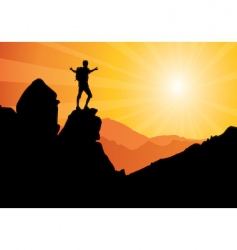Climber silhouette vector image