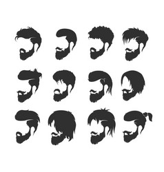 Mens hairstyle with a beard and mustache vector image