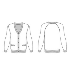 Blank long sleeve raglan cardigan vector image