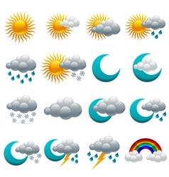 Colorful Glossy weather Icons vector image