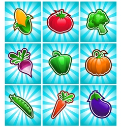 Glossy Colorful Vegetables vector image