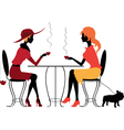 Two women in the cafe vector image