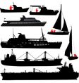 Ship silhouettes vector image