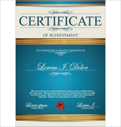Blue Certificate template vector image