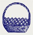 Empty wicker basket vector image