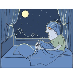 Man suffers from insomnia vector image