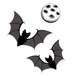 Flying bats with moon Flying bats with moon vector image