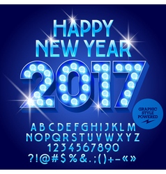 Light bulb Happy New Year 2017 greeting card vector image